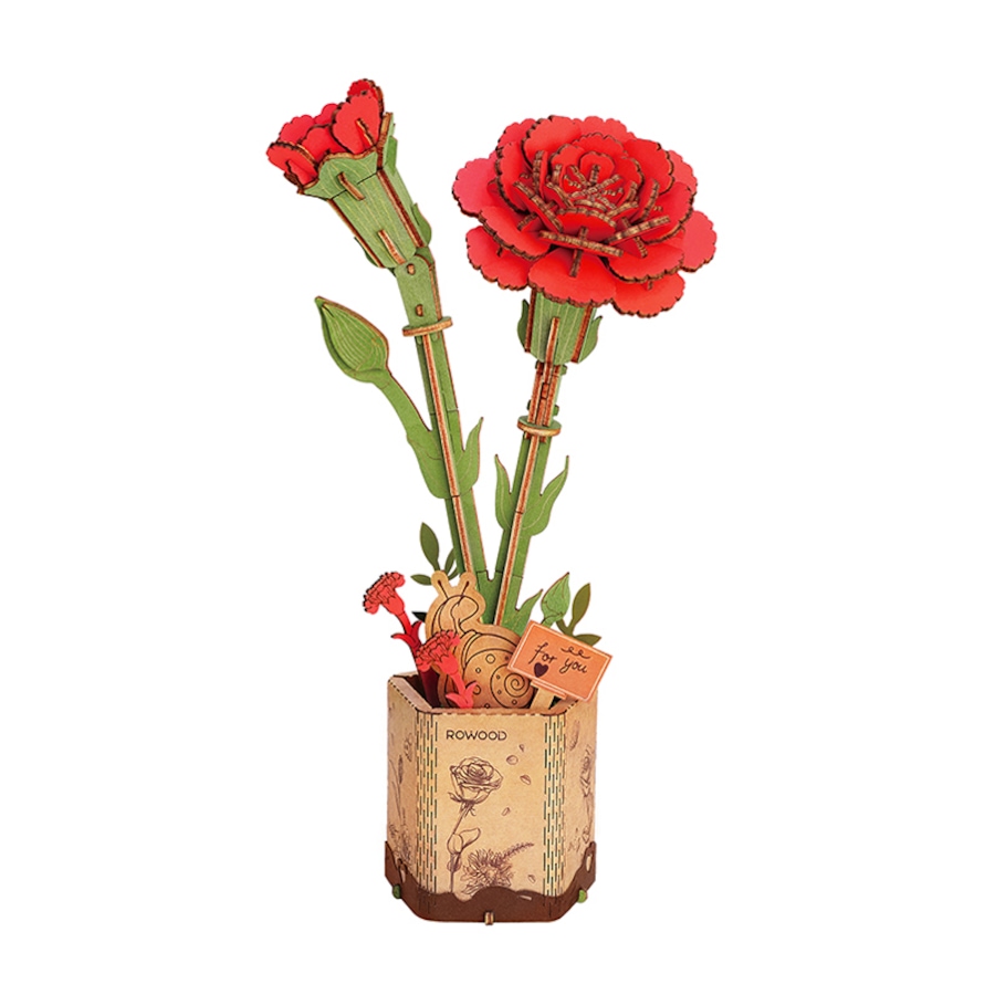 Image 946123.jpg, Product 946-123 / Price $14.99, 3D Wooden Puzzle DIY Red Carnation from Tradeopia on TSC.ca's Toys & Hobbies department