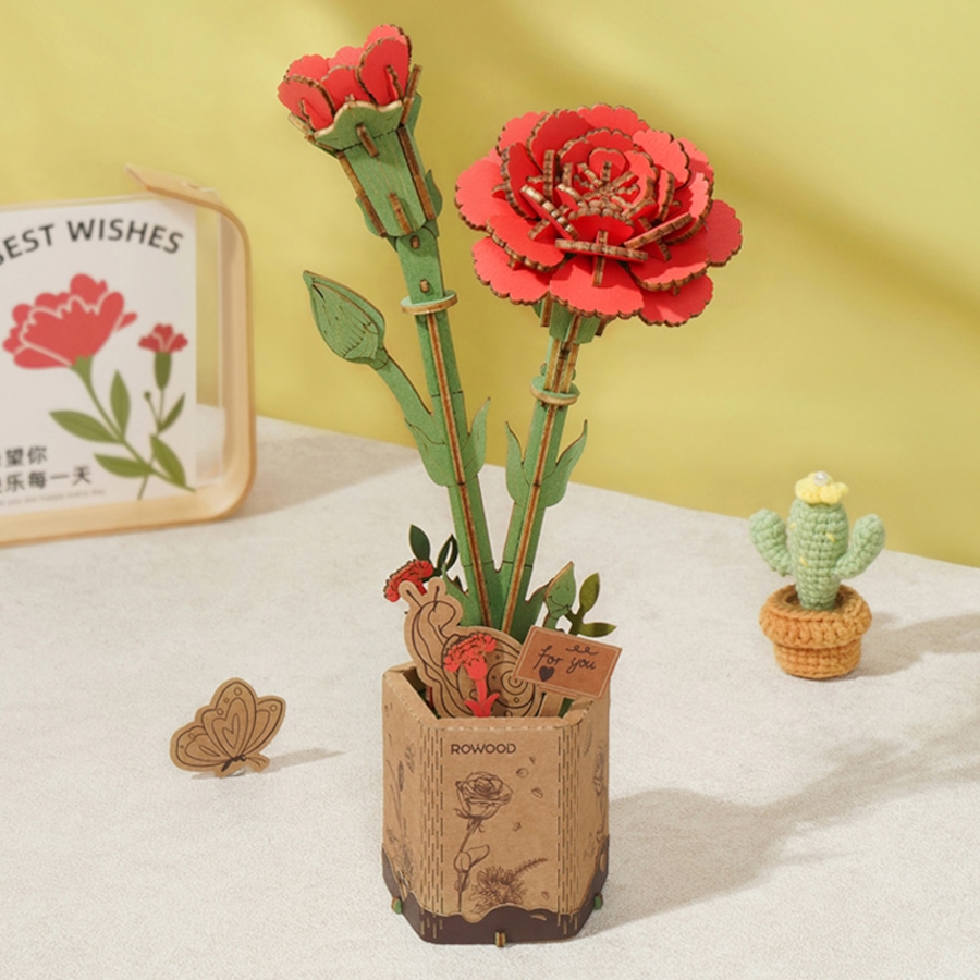 Image 946123_ALTMORE1.jpg, Product 946-123 / Price $14.99, 3D Wooden Puzzle DIY Red Carnation from Tradeopia on TSC.ca's Toys & Hobbies department