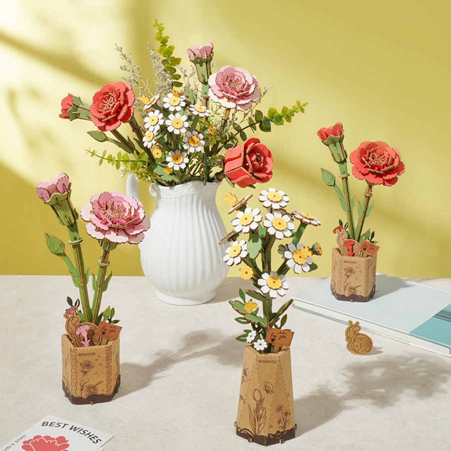 Image 946123_ALTMORE3.jpg, Product 946-123 / Price $14.99, 3D Wooden Puzzle DIY Red Carnation from Tradeopia on TSC.ca's Toys & Hobbies department
