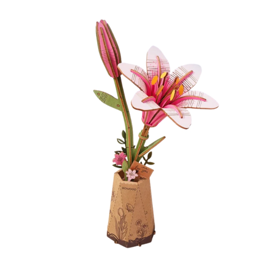 Image 946125.png, Product 946-125 / Price $17.99, 3D Wooden Puzzle Flower Pink Lily from Tradeopia on TSC.ca's Toys & Hobbies department