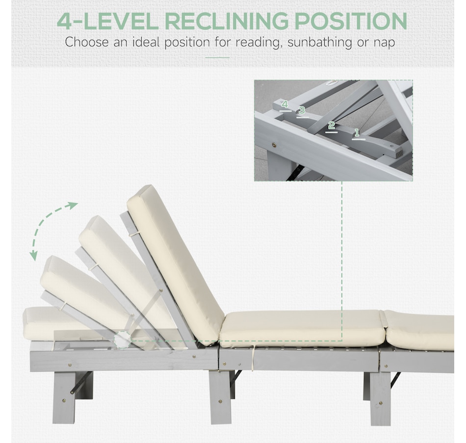 Image 946614_ALTMORE19.jpg, Product 946-614 / Price $79.99 - $84.99, Outsunny Wooden Folding Chaise Lounge from Outsunny on TSC.ca's Home & Garden department