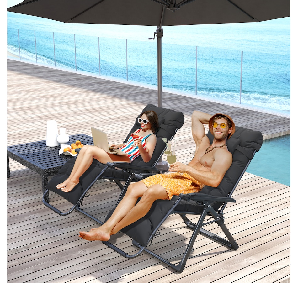Image 946619_ALTMORE1.jpg, Product 946-619 / Price $164.99 - $174.99, Outsunny Reclining Zero Gravity Chair Folding Sun Lounger Cushion Headrest from Outsunny on TSC.ca's Home & Garden department