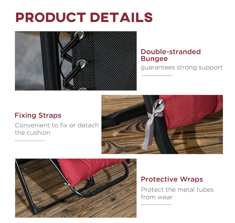 Image 946619_ALTMORE22.jpg, Product 946-619 / Price $164.99 - $174.99, Outsunny Reclining Zero Gravity Chair Folding Sun Lounger Cushion Headrest from Outsunny on TSC.ca's Home & Garden department