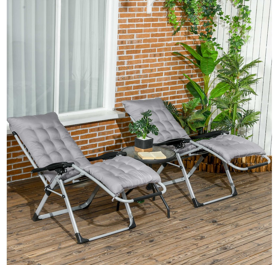 Image 946619_ALTMORE25.jpg, Product 946-619 / Price $164.99 - $174.99, Outsunny Reclining Zero Gravity Chair Folding Sun Lounger Cushion Headrest from Outsunny on TSC.ca's Home & Garden department