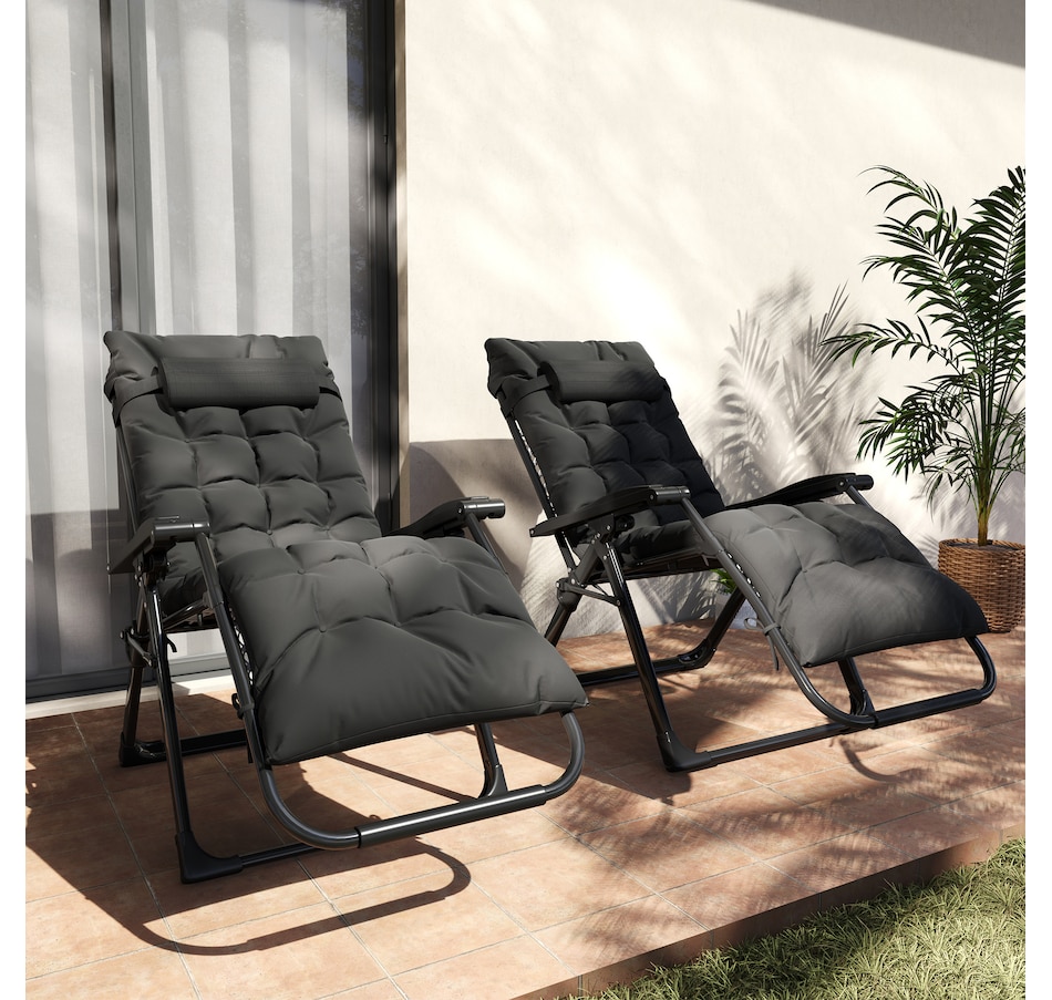 Image 946619_ALTMORE8.jpg, Product 946-619 / Price $164.99 - $174.99, Outsunny Reclining Zero Gravity Chair Folding Sun Lounger Cushion Headrest from Outsunny on TSC.ca's Home & Garden department