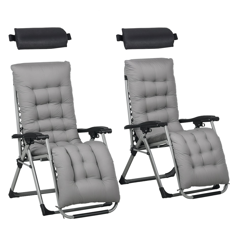 Image 946619_ST04.jpg, Product 946-619 / Price $164.99 - $174.99, Outsunny Reclining Zero Gravity Chair Folding Sun Lounger Cushion Headrest from Outsunny on TSC.ca's Home & Garden department