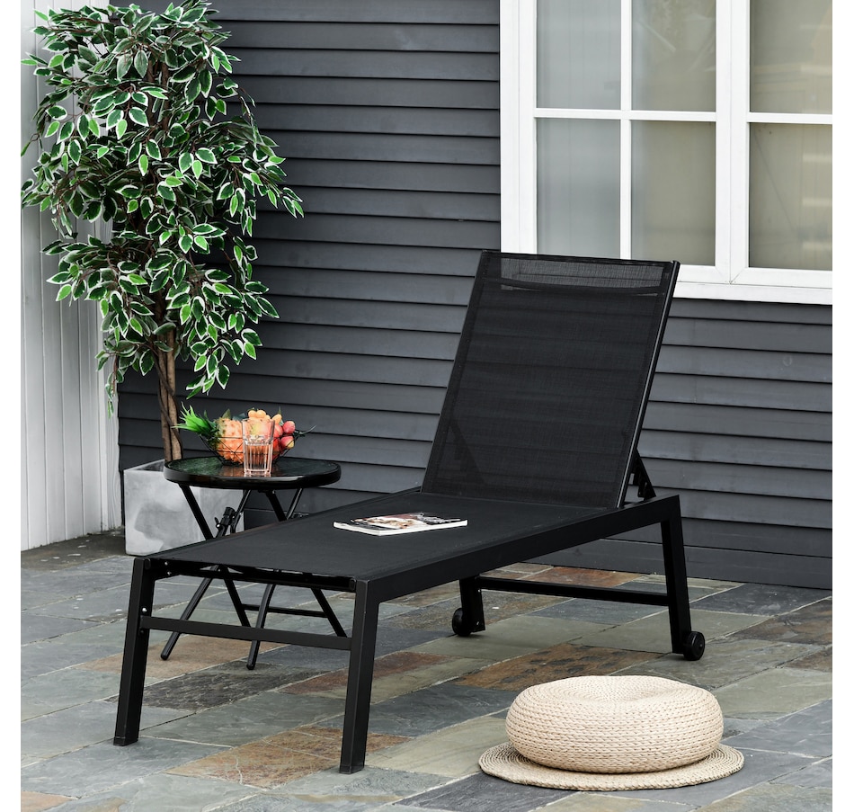Image 946621_ALTMORE1.jpg, Product 946-621 / Price $154.99, Outsunny Patio Chaise Lounge Chair with 5-Position Backrest, Black from Outsunny on TSC.ca's Home & Garden department