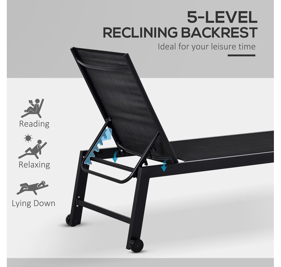 Image 946621_ALTMORE4.jpg, Product 946-621 / Price $154.99, Outsunny Patio Chaise Lounge Chair with 5-Position Backrest, Black from Outsunny on TSC.ca's Home & Garden department