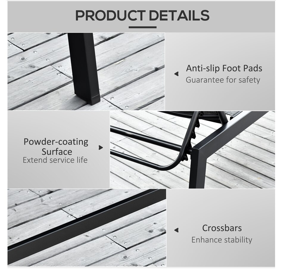 Image 946621_ALTMORE6.jpg, Product 946-621 / Price $154.99, Outsunny Patio Chaise Lounge Chair with 5-Position Backrest, Black from Outsunny on TSC.ca's Home & Garden department