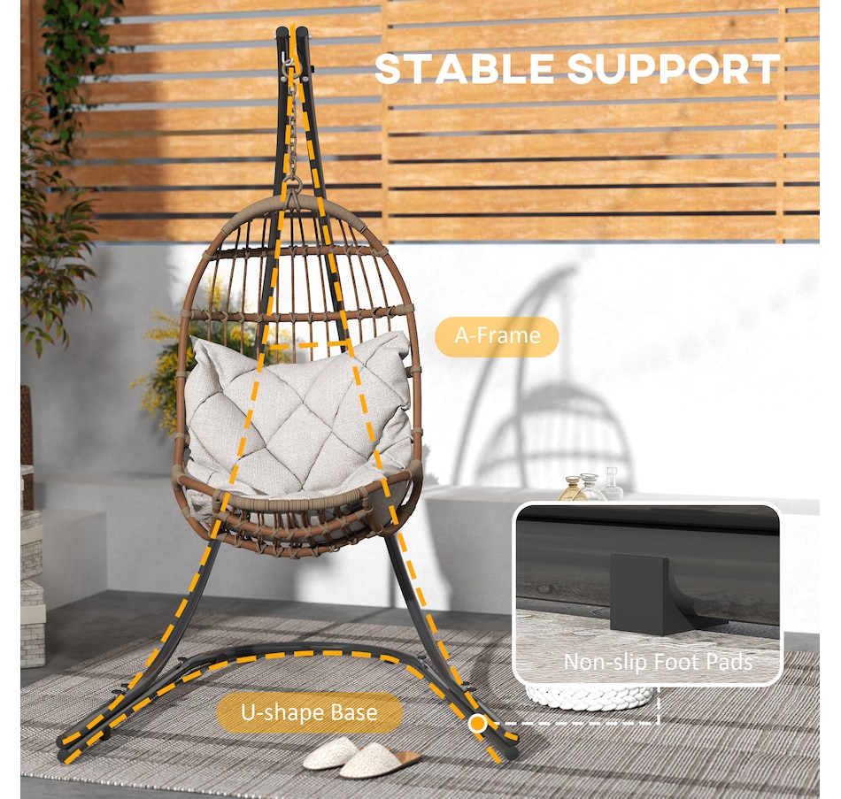 Image 946626_ALTMORE12.jpg, Product 946-626 / Price $149.99, Outsunny Hammock Chair Stand, Steel Hanging Chair Stand Only w/ Large Base from Outsunny on TSC.ca's Home & Garden department