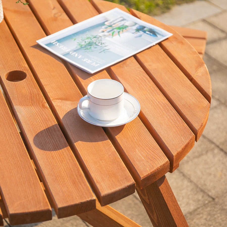 Image 946648_ALTMORE7.jpg, Product 946-648 / Price $239.99, Outsunny Picnic Table Bench Set with Umbrella Hole for 6 People Brown from Outsunny on TSC.ca's Home & Garden department