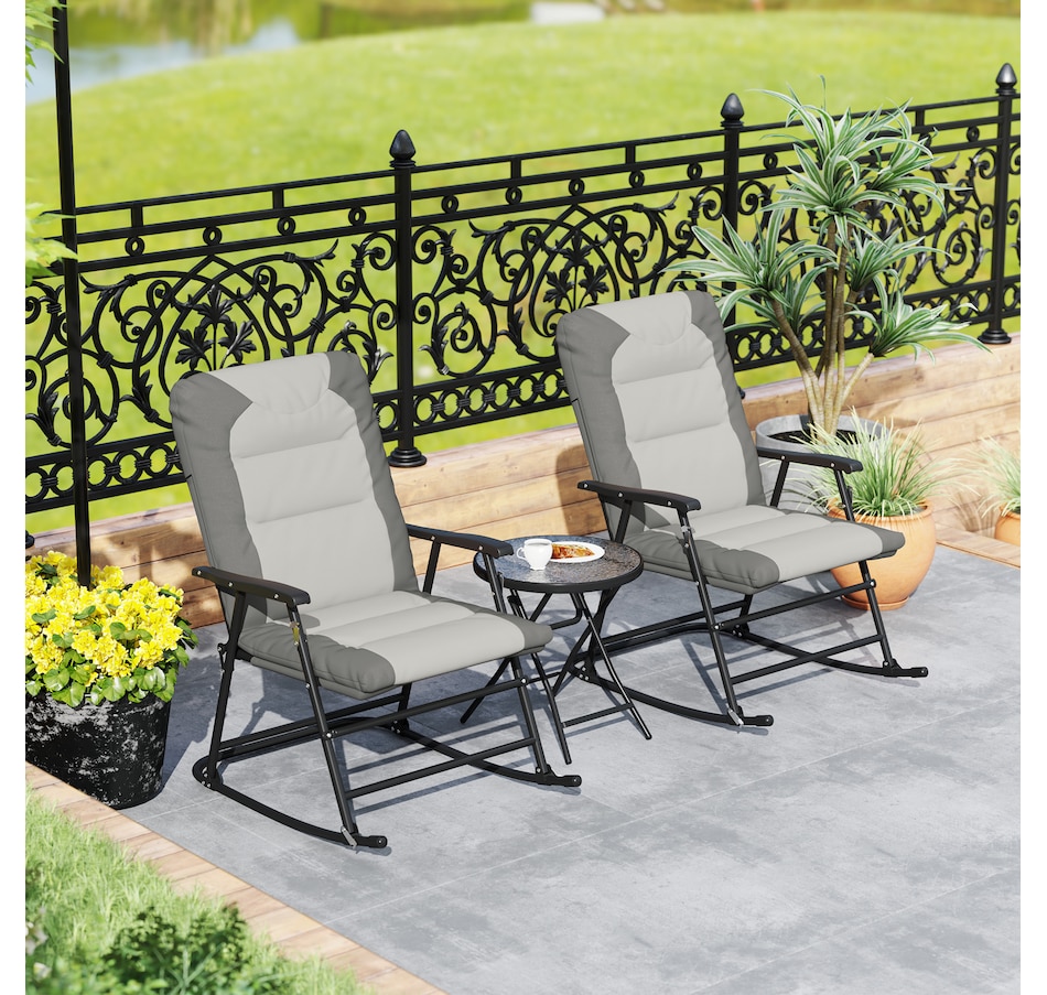 Image 946649_ALTMORE15.jpg, Product 946-649 / Price $189.99 - $194.99, Outsunny 3pc Patio Foldable Rocking Chair Set, Light Brown from Outsunny on TSC.ca's Home & Garden department