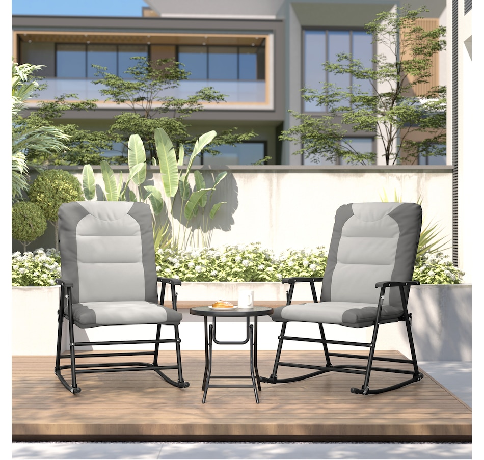 Image 946649_ALTMORE16.jpg, Product 946-649 / Price $189.99 - $194.99, Outsunny 3pc Patio Foldable Rocking Chair Set, Light Brown from Outsunny on TSC.ca's Home & Garden department