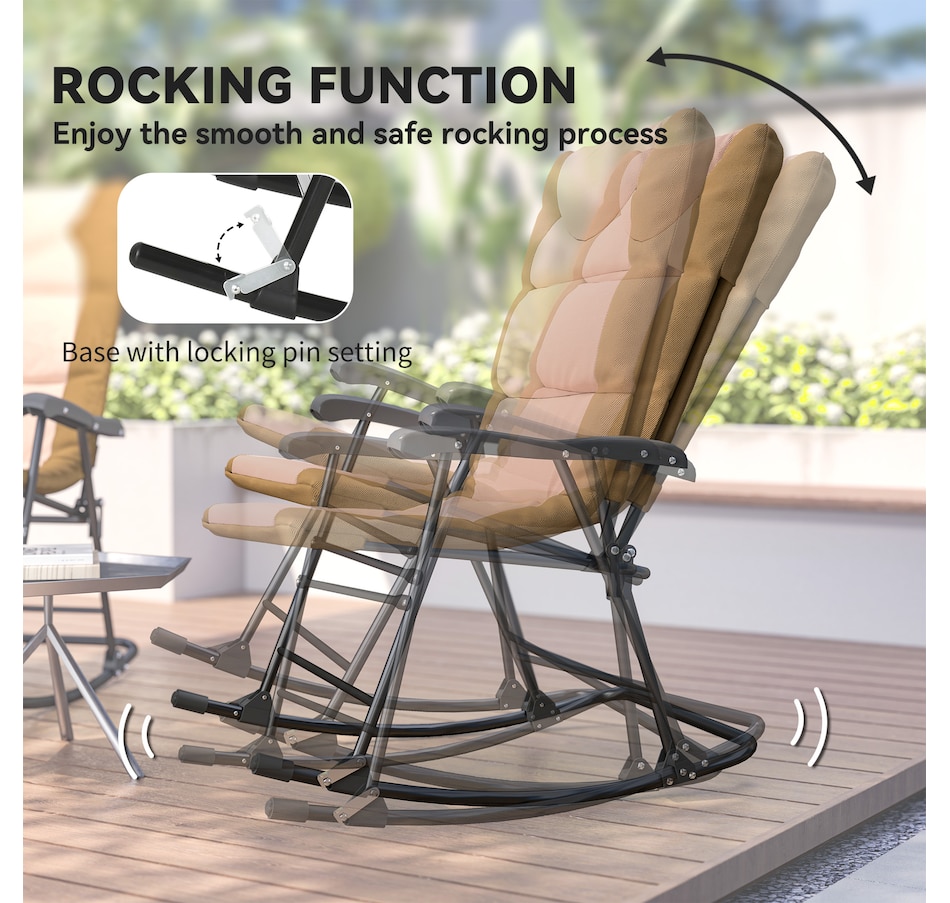 Image 946649_ALTMORE3.jpg, Product 946-649 / Price $189.99 - $194.99, Outsunny 3pc Patio Foldable Rocking Chair Set, Light Brown from Outsunny on TSC.ca's Home & Garden department
