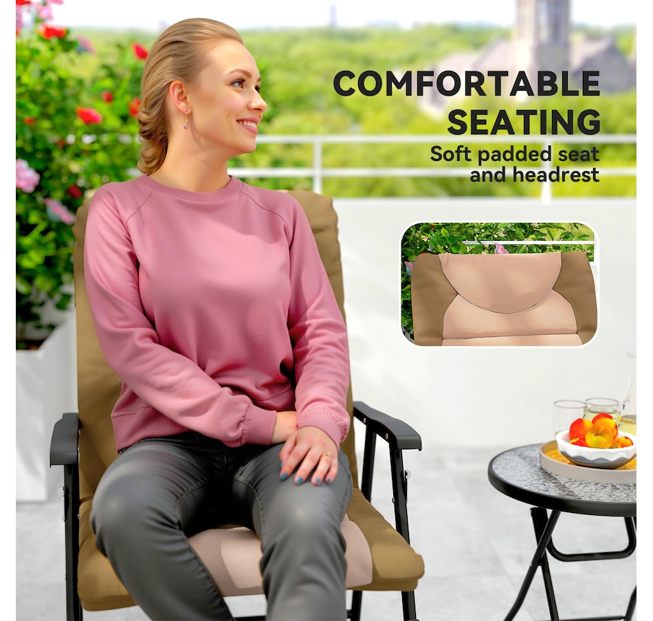 Image 946649_ALTMORE6.jpg, Product 946-649 / Price $189.99 - $194.99, Outsunny 3pc Patio Foldable Rocking Chair Set, Light Brown from Outsunny on TSC.ca's Home & Garden department