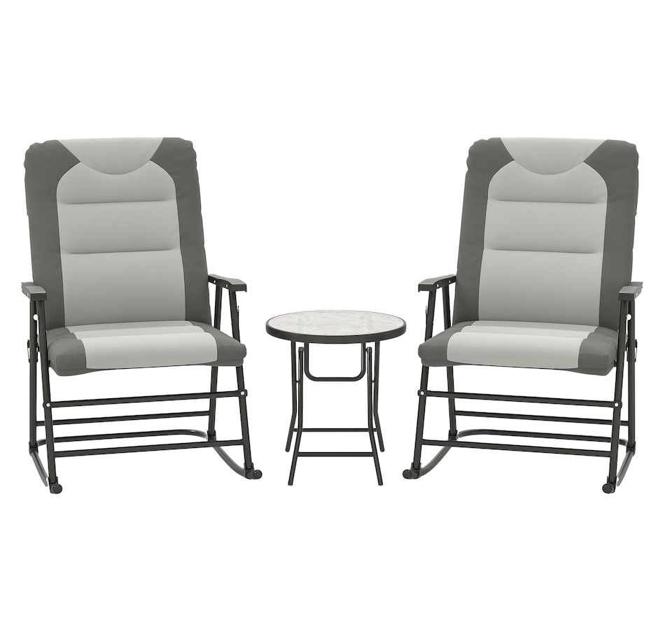 Image 946649_ST02.png, Product 946-649 / Price $189.99 - $194.99, Outsunny 3pc Patio Foldable Rocking Chair Set, Light Brown from Outsunny on TSC.ca's Home & Garden department