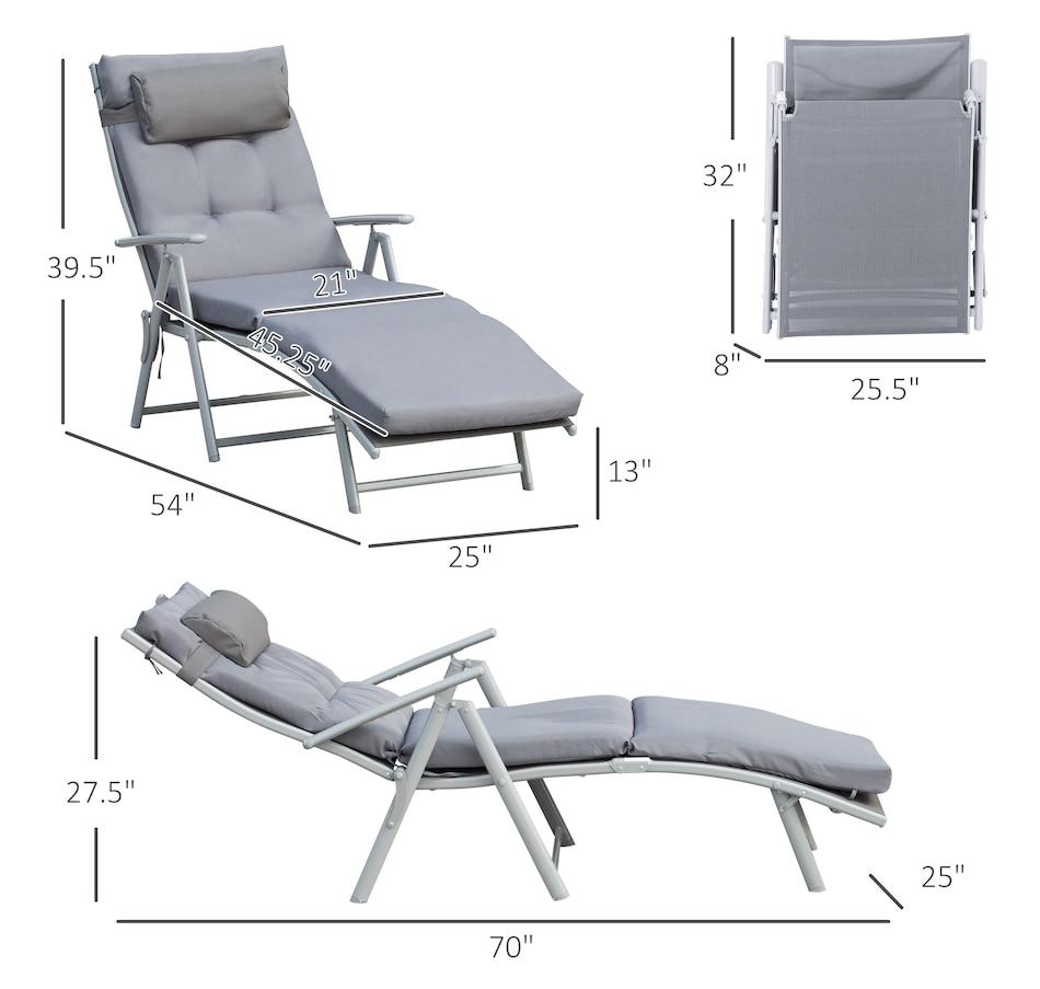 Image 946652_ALTMORE10.jpg, Product 946-652 / Price $139.99 - $144.99, Outsunny Outdoor Folding Chaise Lounge Chair Recliner from Outsunny on TSC.ca's Home & Garden department