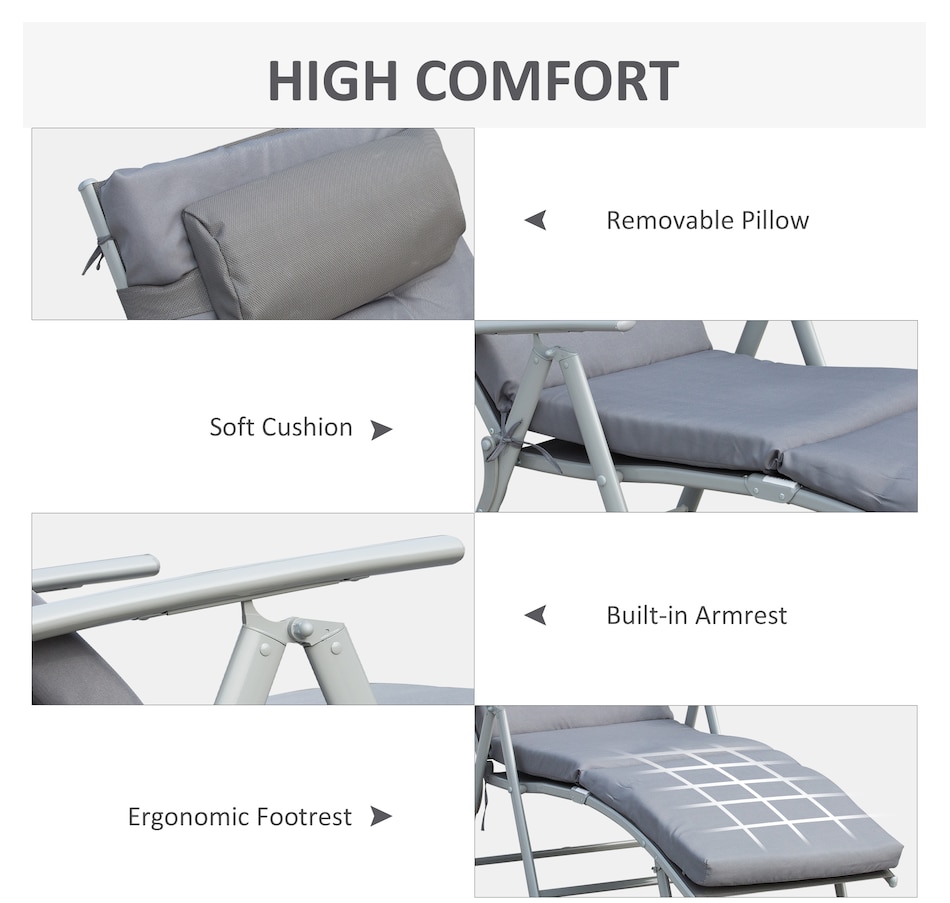 Image 946652_ALTMORE12.jpg, Product 946-652 / Price $139.99 - $144.99, Outsunny Outdoor Folding Chaise Lounge Chair Recliner from Outsunny on TSC.ca's Home & Garden department