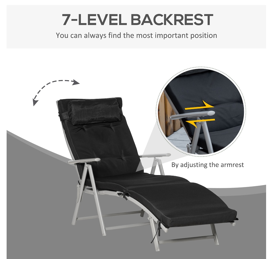 Image 946652_ALTMORE18.jpg, Product 946-652 / Price $139.99 - $144.99, Outsunny Outdoor Folding Chaise Lounge Chair Recliner from Outsunny on TSC.ca's Home & Garden department