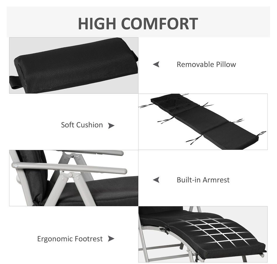 Image 946652_ALTMORE19.jpg, Product 946-652 / Price $139.99 - $144.99, Outsunny Outdoor Folding Chaise Lounge Chair Recliner from Outsunny on TSC.ca's Home & Garden department