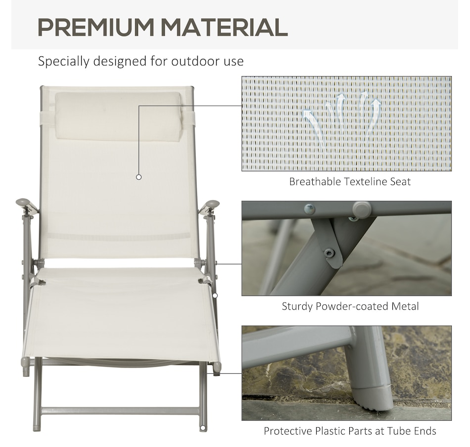 Image 946652_ALTMORE6.jpg, Product 946-652 / Price $139.99 - $144.99, Outsunny Outdoor Folding Chaise Lounge Chair Recliner from Outsunny on TSC.ca's Home & Garden department