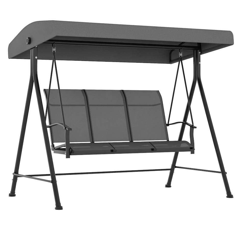 Image 946665.jpg, Product 946-665 / Price $419.99, Outsunny 3 Seater Outdoor Swing Chair with Canopy for Patio, Dark Grey from Outsunny on TSC.ca's Home & Garden department