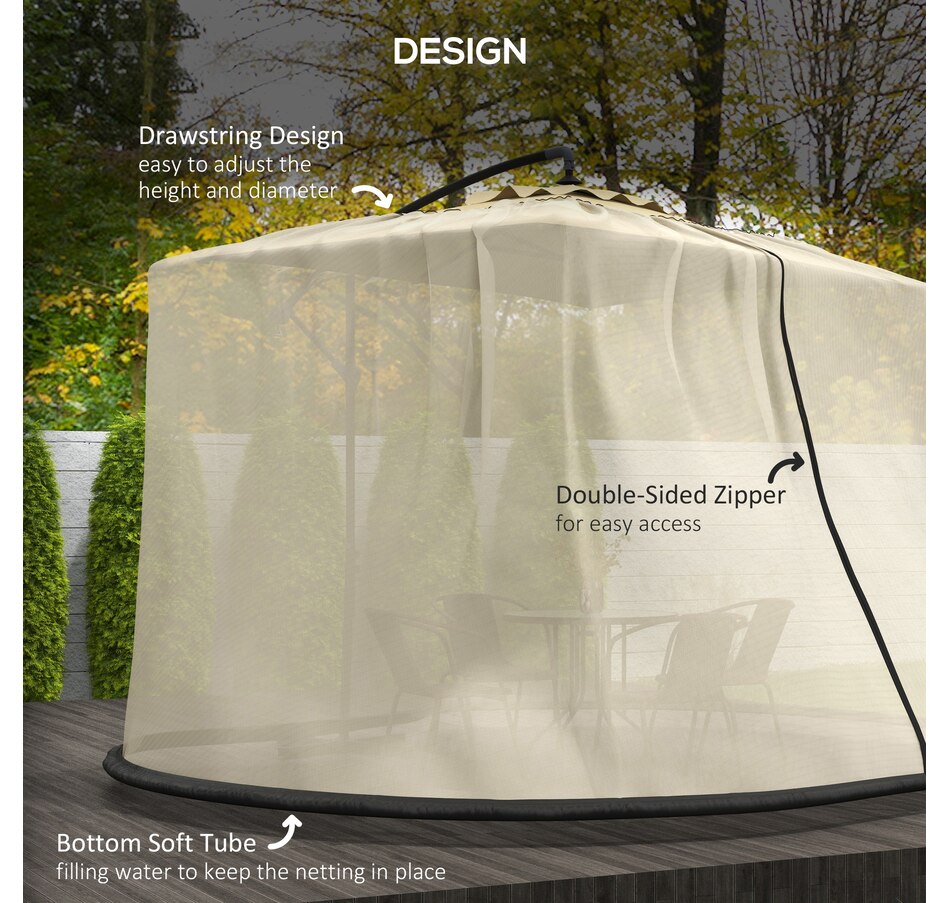 Image 946667_ALTMORE3.jpg, Product 946-667 / Price $42.99, Outsunny 7.5FT Umbrella Screen Mosquito Net, Umbrella Cover Netting from Outsunny on TSC.ca's Home & Garden department