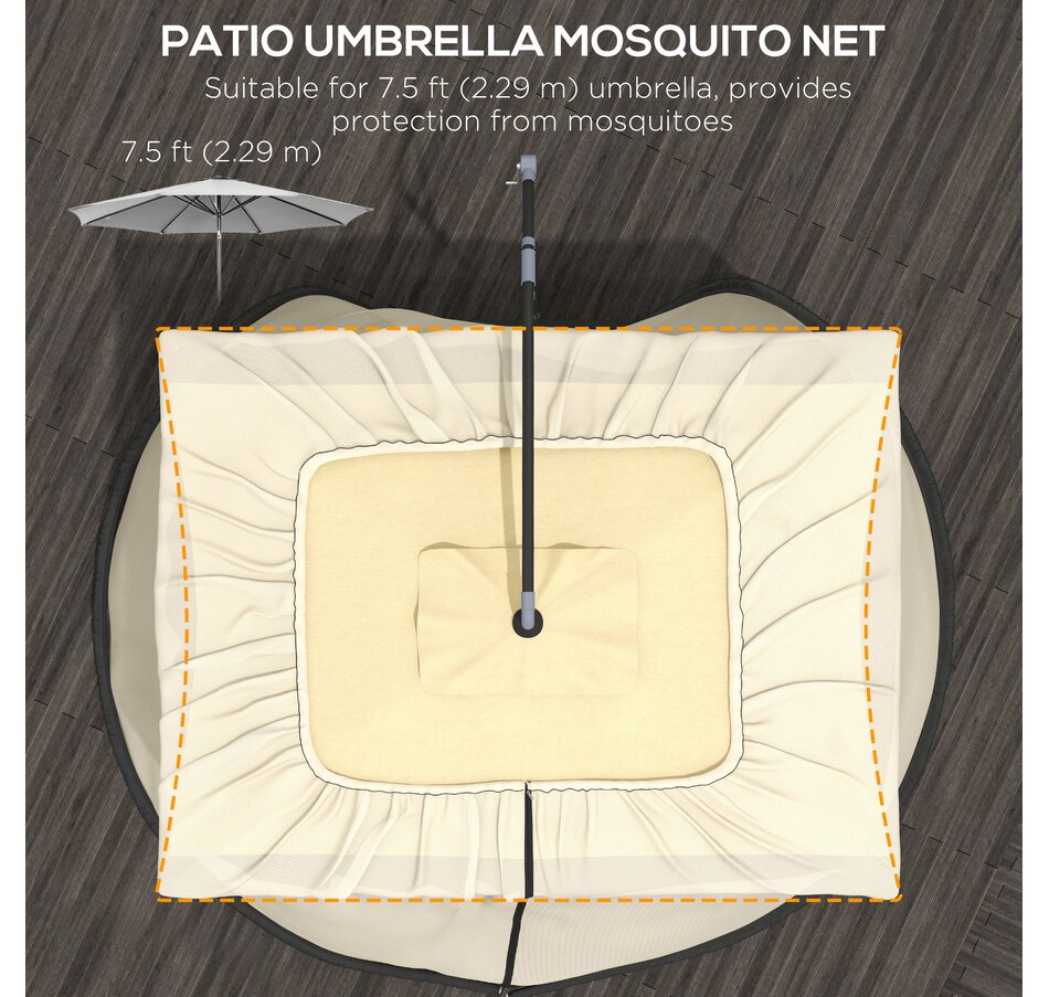 Image 946667_ALTMORE5.jpg, Product 946-667 / Price $42.99, Outsunny 7.5FT Umbrella Screen Mosquito Net, Umbrella Cover Netting from Outsunny on TSC.ca's Home & Garden department