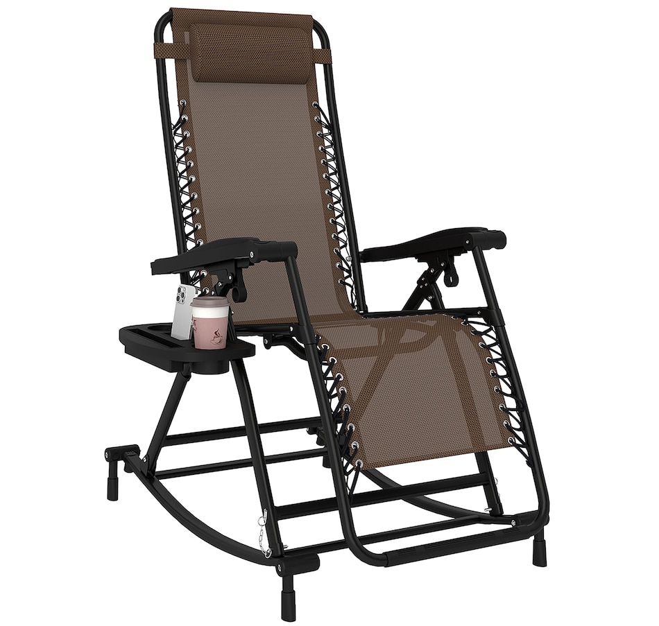 Image 946668.jpg, Product 946-668 / Price $119.99, Outsunny Zero Gravity Lounge Chair, Rocking Garden Recliner Chair, Brown from Outsunny on TSC.ca's Home & Garden department
