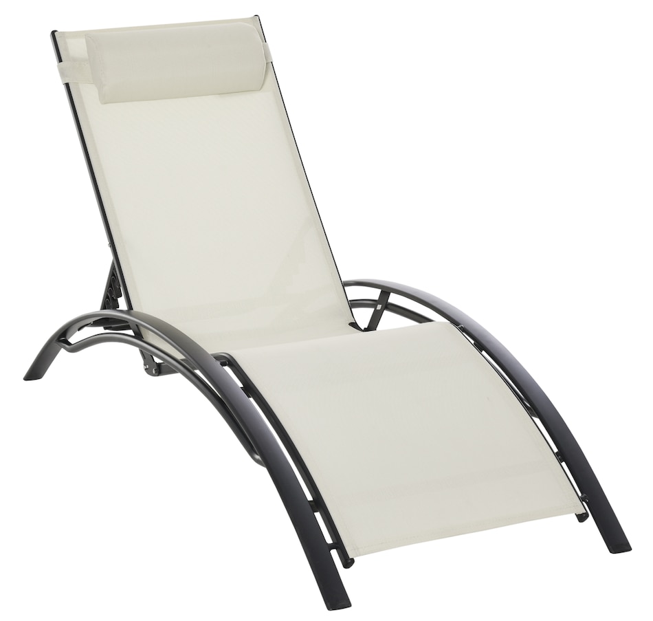 Image 946680.jpg, Product 946-680 / Price $129.99, Outsunny Patio Reclining Lounge Chair with Adjustable Backrest Beige from Outsunny on TSC.ca's Home & Garden department