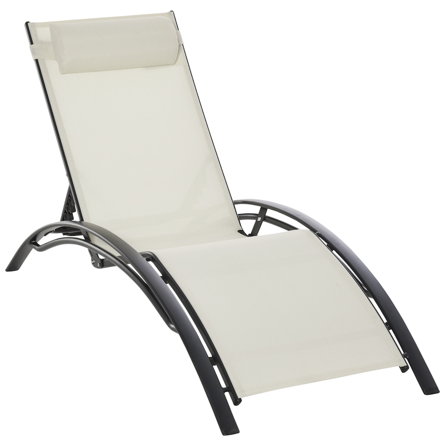 Image 946680.jpg, Product 946-680 / Price $149.99, Outsunny Patio Reclining Lounge Chair with Adjustable Backrest Beige from Outsunny on TSC.ca's Home & Garden department