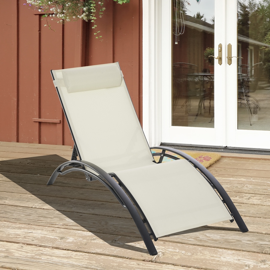 Image 946680_ALTMORE1.jpg, Product 946-680 / Price $149.99, Outsunny Patio Reclining Lounge Chair with Adjustable Backrest Beige from Outsunny on TSC.ca's Home & Garden department