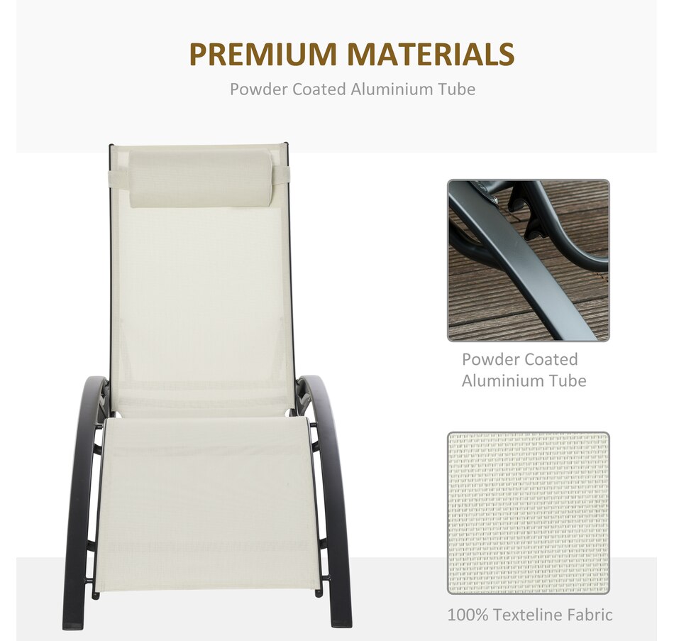 Image 946680_ALTMORE3.jpg, Product 946-680 / Price $129.99, Outsunny Patio Reclining Lounge Chair with Adjustable Backrest Beige from Outsunny on TSC.ca's Home & Garden department