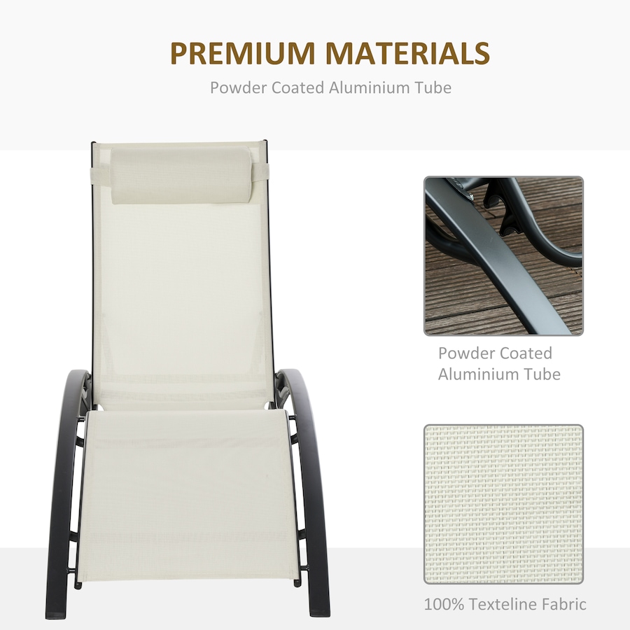 Image 946680_ALTMORE3.jpg, Product 946-680 / Price $149.99, Outsunny Patio Reclining Lounge Chair with Adjustable Backrest Beige from Outsunny on TSC.ca's Home & Garden department
