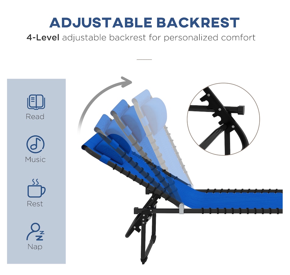 Image 946685_ALTMORE3.jpg, Product 946-685 / Price $129.99, Outsunny 2 PCs Folding Lounge Chairs, Chaise Lounges with Headrest Blue from Outsunny on TSC.ca's Home & Garden department