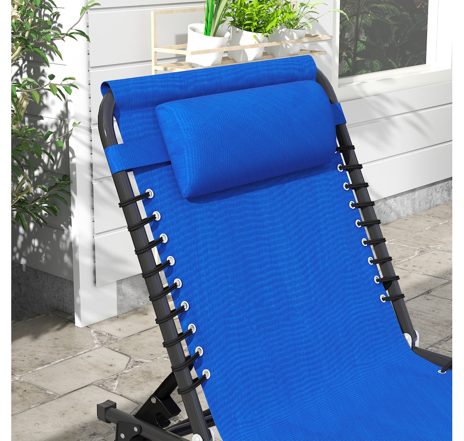 Image 946685_ALTMORE7.jpg, Product 946-685 / Price $129.99, Outsunny 2 PCs Folding Lounge Chairs, Chaise Lounges with Headrest Blue from Outsunny on TSC.ca's Home & Garden department