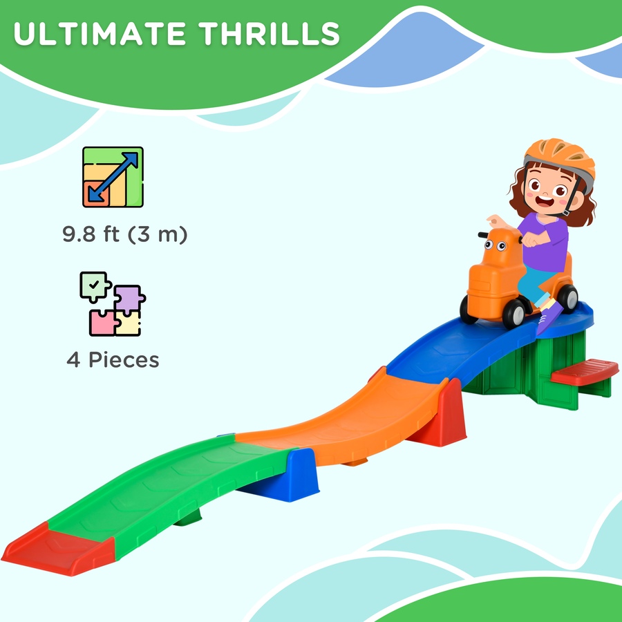 Image 946696_ALTMORE4.jpg, Product 946-696 / Price $219.99, Qaba 9.8 ft Up and Down Roller Coaster for Kids w/ Side Steps, for 2-5 Yrs from Qaba on TSC.ca's Toys & Hobbies department