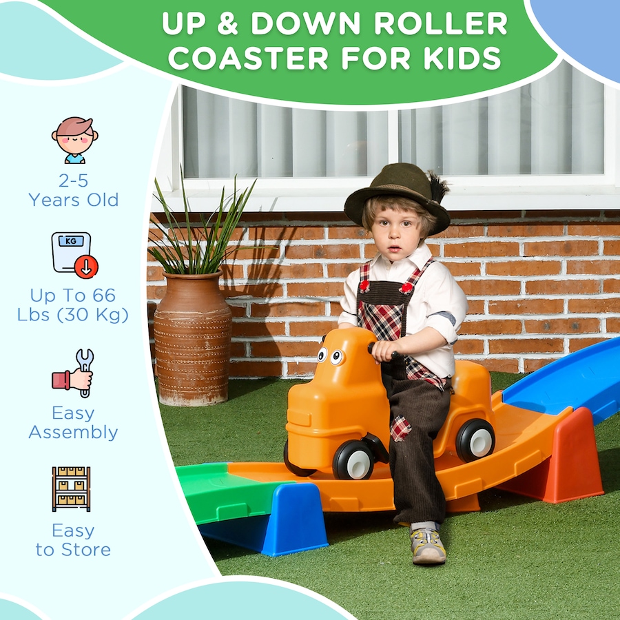 Image 946696_ALTMORE7.jpg, Product 946-696 / Price $219.99, Qaba 9.8 ft Up and Down Roller Coaster for Kids w/ Side Steps, for 2-5 Yrs from Qaba on TSC.ca's Toys & Hobbies department