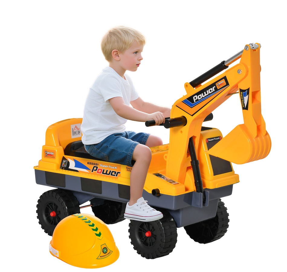 Image 946697.jpg, Product 946-697 / Price $79.99, Qaba No Power Ride On Excavator Construction Digger Multi-Functional Truck Toy with 2 in 1 Design Detachable Digging Bucket and Grab Bucket from Qaba on TSC.ca's Toys & Hobbies department