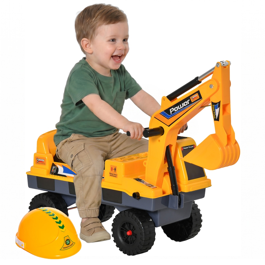 Image 946697.jpg, Product 946-697 / Price $81.99, Qaba No Power Ride On Excavator Construction Digger Multi-Functional Truck Toy with 2 in 1 Design Detachable Digging Bucket and Grab Bucket from Qaba on TSC.ca's Toys & Hobbies department