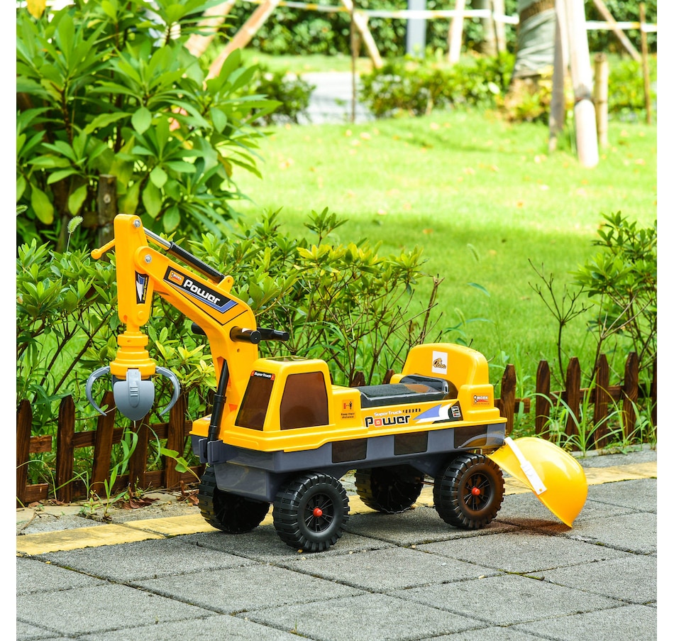 Image 946697_ALTMORE10.jpg, Product 946-697 / Price $79.99, Qaba No Power Ride On Excavator Construction Digger Multi-Functional Truck Toy with 2 in 1 Design Detachable Digging Bucket and Grab Bucket from Qaba on TSC.ca's Toys & Hobbies department