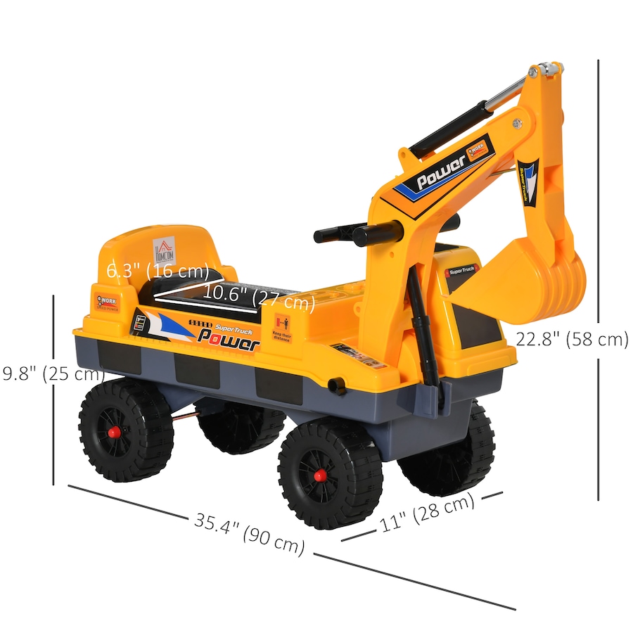 Image 946697_ALTMORE11.jpg, Product 946-697 / Price $81.99, Qaba No Power Ride On Excavator Construction Digger Multi-Functional Truck Toy with 2 in 1 Design Detachable Digging Bucket and Grab Bucket from Qaba on TSC.ca's Toys & Hobbies department