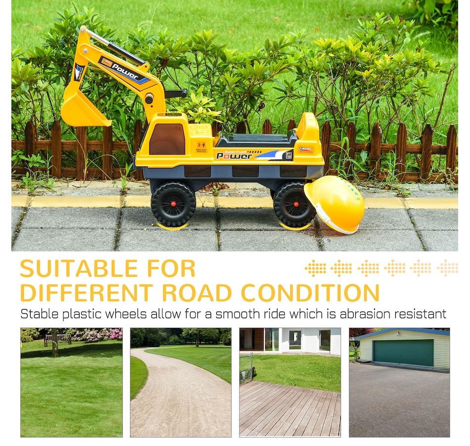 Image 946697_ALTMORE12.jpg, Product 946-697 / Price $79.99, Qaba No Power Ride On Excavator Construction Digger Multi-Functional Truck Toy with 2 in 1 Design Detachable Digging Bucket and Grab Bucket from Qaba on TSC.ca's Toys & Hobbies department