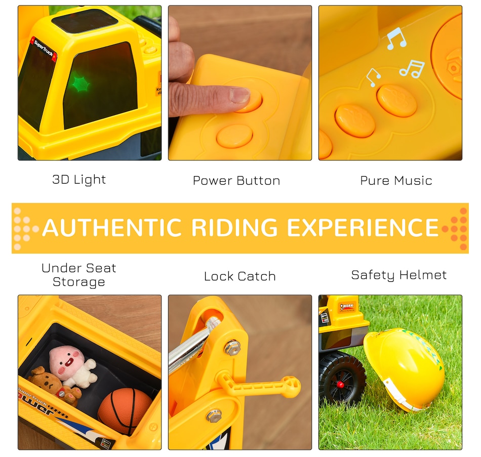 Image 946697_ALTMORE6.jpg, Product 946-697 / Price $79.99, Qaba No Power Ride On Excavator Construction Digger Multi-Functional Truck Toy with 2 in 1 Design Detachable Digging Bucket and Grab Bucket from Qaba on TSC.ca's Toys & Hobbies department