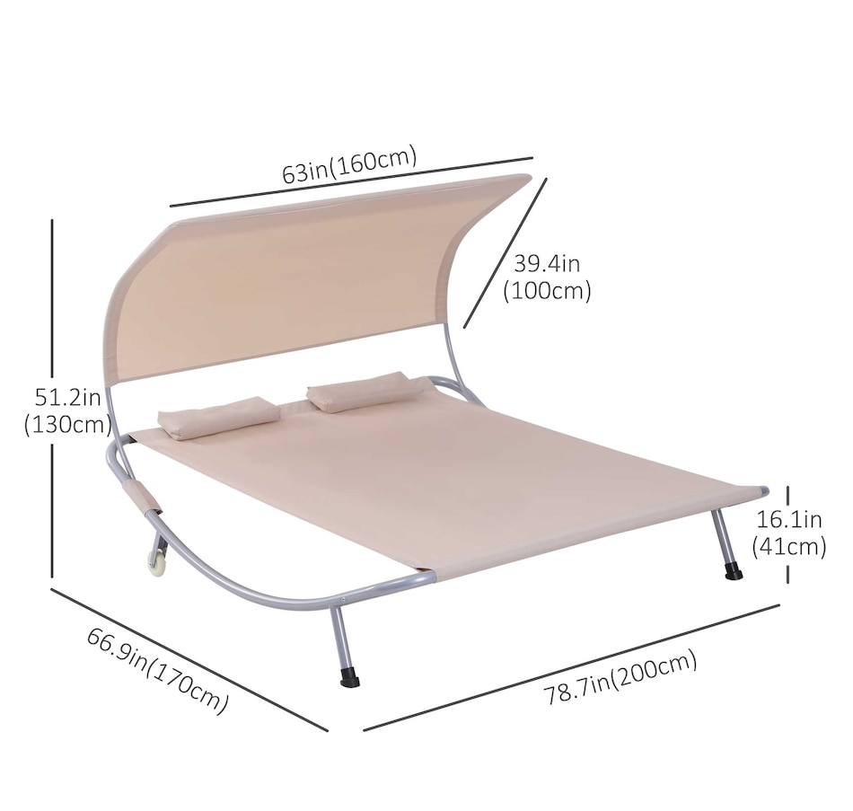 Image 946713_ALTMORE10.jpg, Product 946-713 / Price $129.99, Outsunny 79" Outdoor Lounge Chair with Canopy from Outsunny on TSC.ca's Home & Garden department