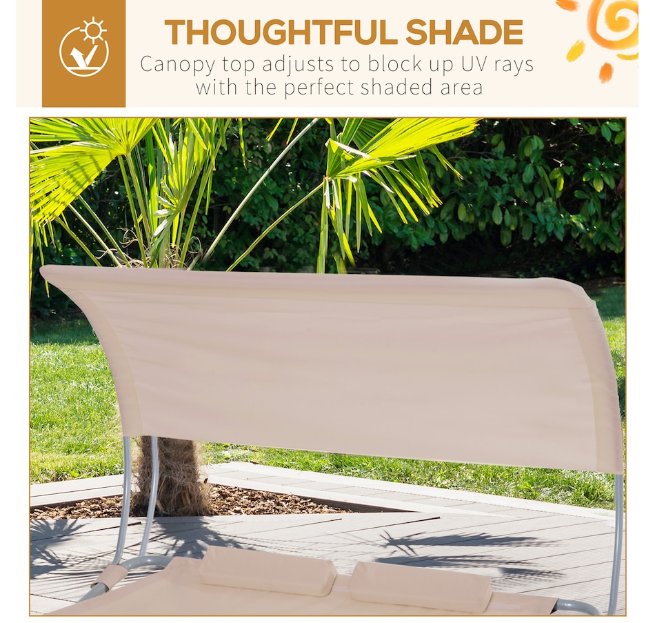 Image 946713_ALTMORE11.jpg, Product 946-713 / Price $129.99, Outsunny 79" Outdoor Lounge Chair with Canopy from Outsunny on TSC.ca's Home & Garden department