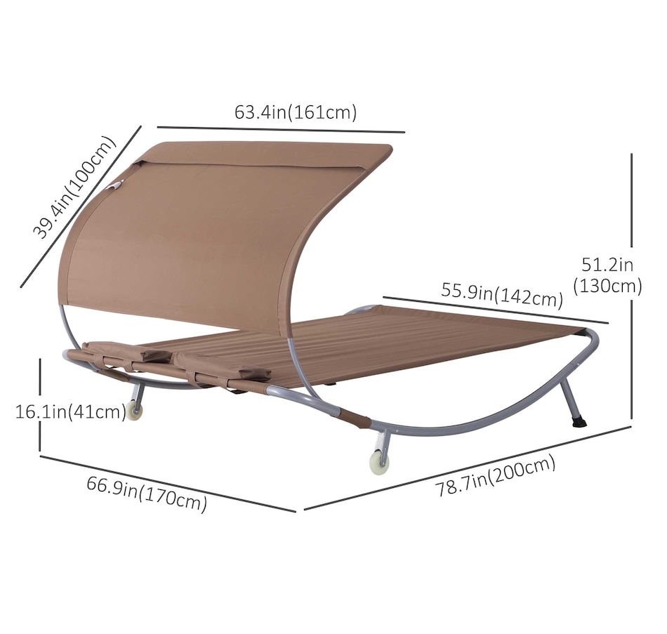 Image 946713_ALTMORE2.jpg, Product 946-713 / Price $129.99, Outsunny 79" Outdoor Lounge Chair with Canopy from Outsunny on TSC.ca's Home & Garden department