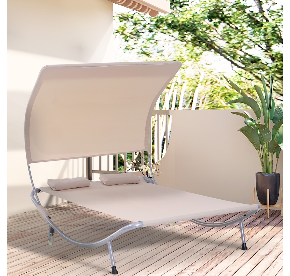 Image 946713_ALTMORE9.jpg, Product 946-713 / Price $129.99, Outsunny 79" Outdoor Lounge Chair with Canopy from Outsunny on TSC.ca's Home & Garden department