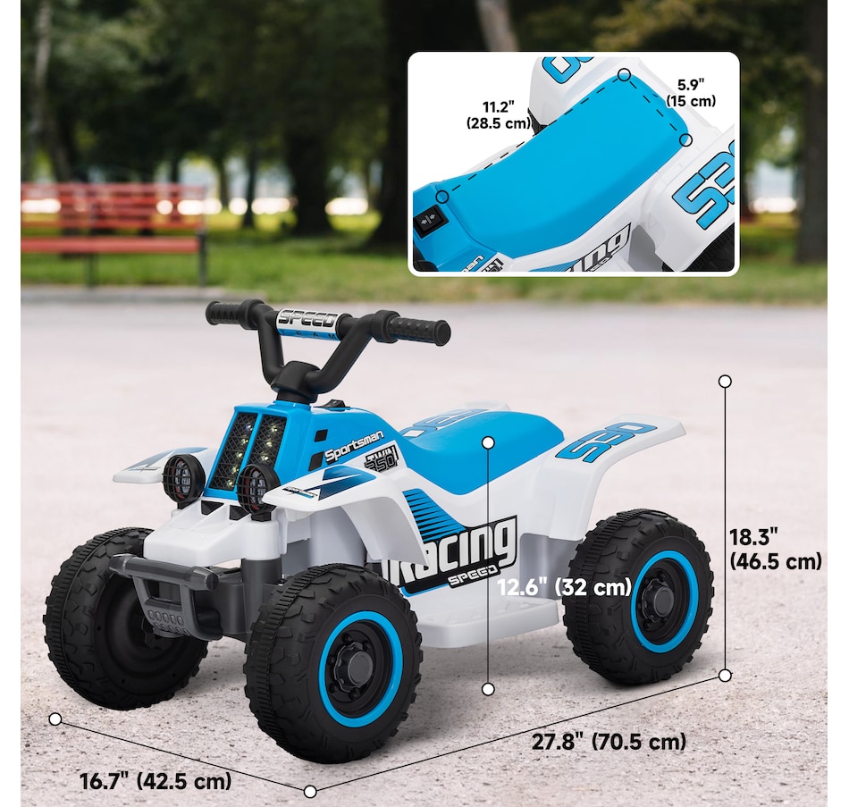 Image 946717_ALTMORE12.jpg, Product 946-717 / Price $92.99 - $99.99, Qaba 6V Kids ATV Quad, 4 Wheeler Battery Powered Electric Ride on Car from Qaba on TSC.ca's Toys & Hobbies department