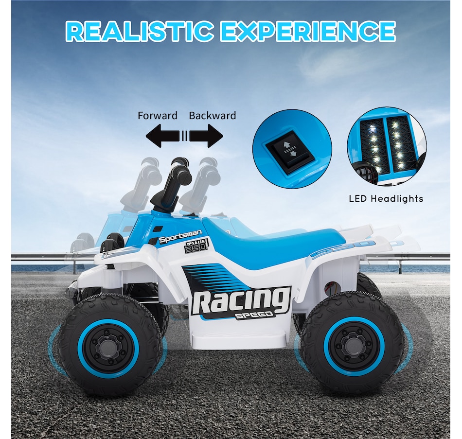 Image 946717_ALTMORE13.jpg, Product 946-717 / Price $92.99 - $99.99, Qaba 6V Kids ATV Quad, 4 Wheeler Battery Powered Electric Ride on Car from Qaba on TSC.ca's Toys & Hobbies department